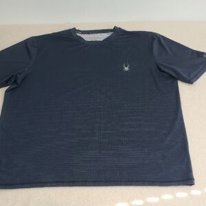 Spyder Swim Wear Shirt Mens 2 XL Dark Blue Short Sleeve Tee
